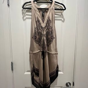 100% silk tunic shirt with winch waist tie